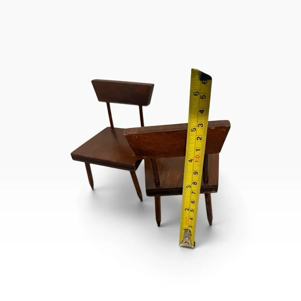 Vintage Strombecker Style Brown Wood Dollhouse Side/Dining Chair